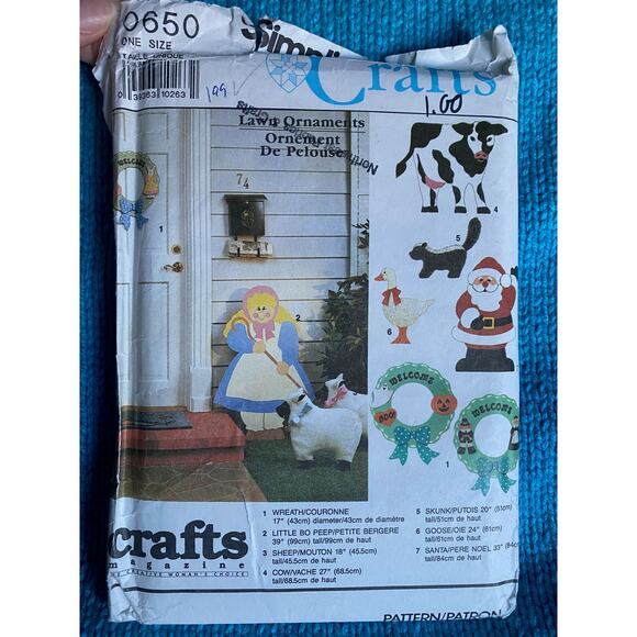 Simplicity sewing pattern  0650 craft lawn ornaments wreaths - Picture 1 of 5